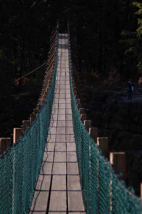 the swing bridge at Kootenai Falls